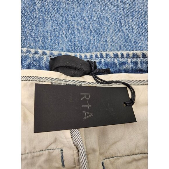 New RtA Matisse Straight Leg Jeans Womens XS Blue Cropped High Waist - Picture 8 of 10